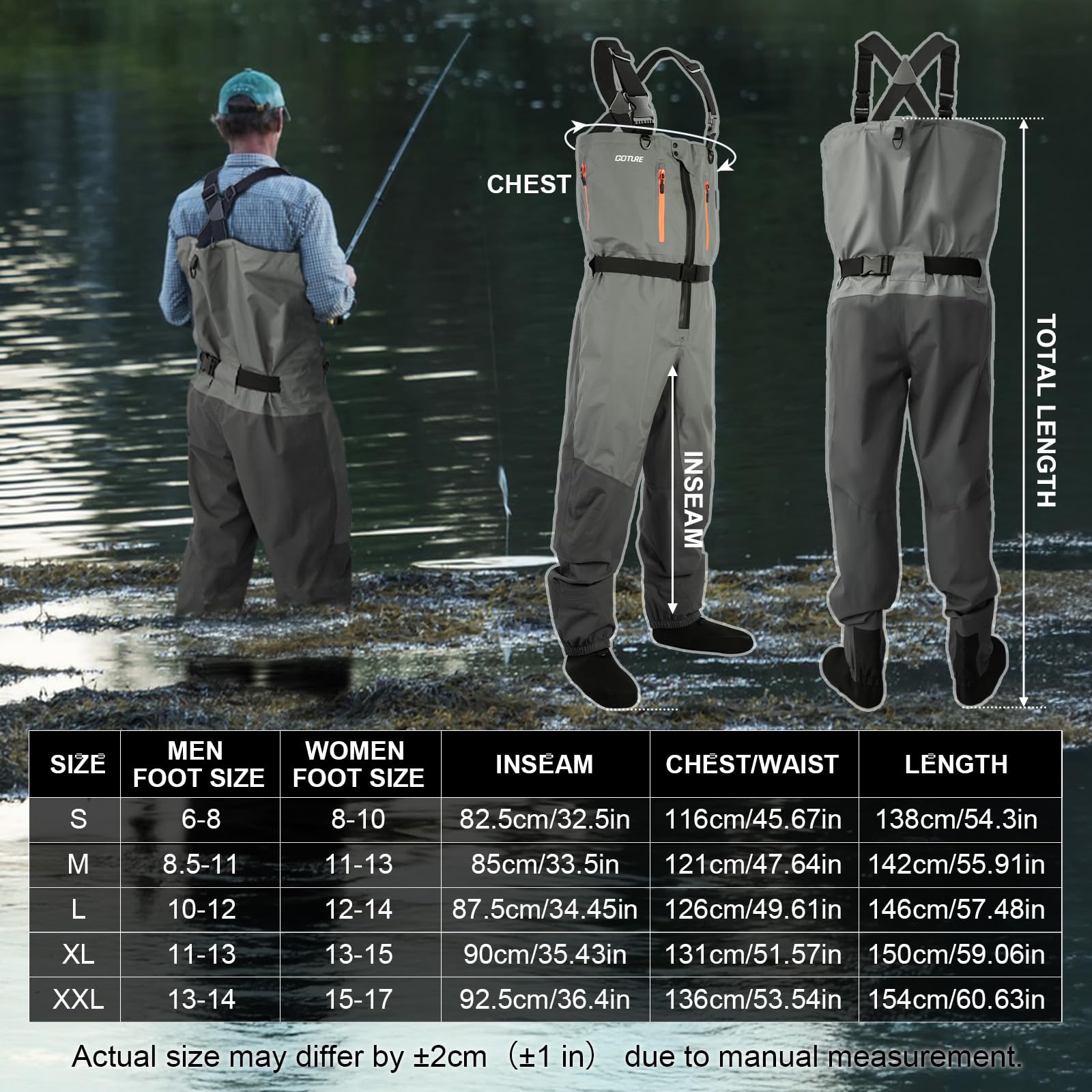 Goture 5-Layer Waterproof Fish - Fishing Waders review and price